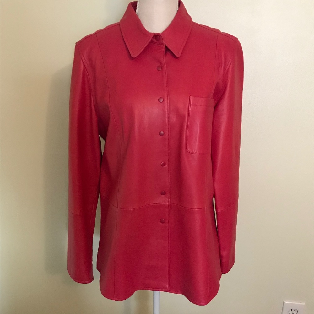 Dana Bachman pink Leather/ cuir jacket